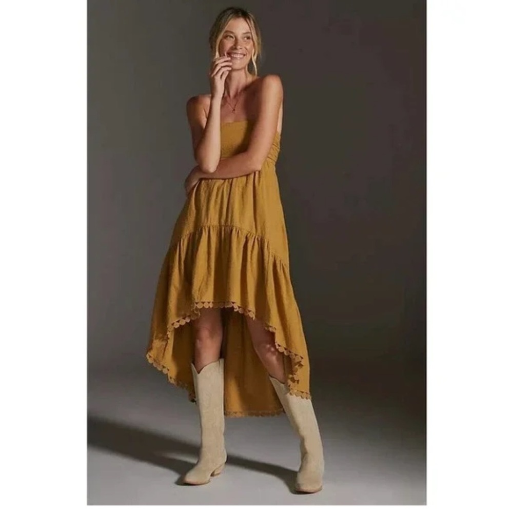 NWT Anthropologie Maeve High-Low Strapless Midi Dress Size  1x